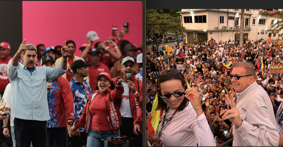 Cierra campaña presidencial con Maduro combativo y un Edmundo González optimista
